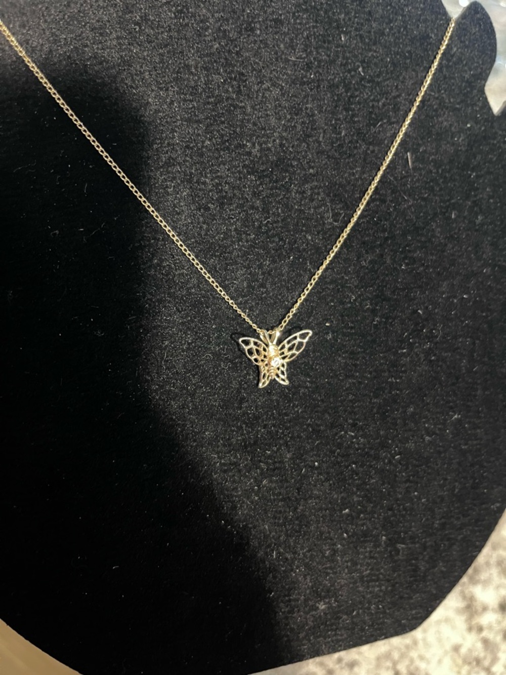 Vintage H.J. Sherman 12K Gold Filled Styled By Marvel Butterfly Necklace - Picture 2 of 11